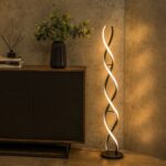 Infinity Matt Black Double Twist Integrated LED Floor Lamp