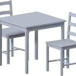 (Grey, 2 Seater) Yorkshire Home Dining Set Chairs Table Wood