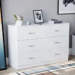 (White) Riano 6 Drawer Wide Chest Bedroom Garment Storage