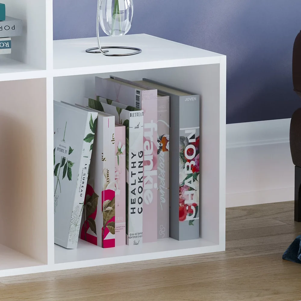 (White) Durham 6 Cube Bookcase Staircase Ladder Storage - Image 4
