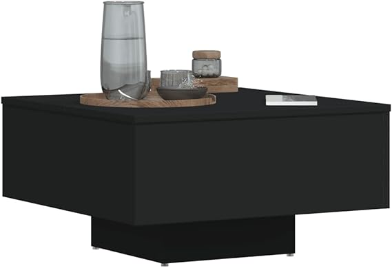vidaXL Coffee Table Black Engineered Wood Couch Side Centre End Accent Table - Image 5
