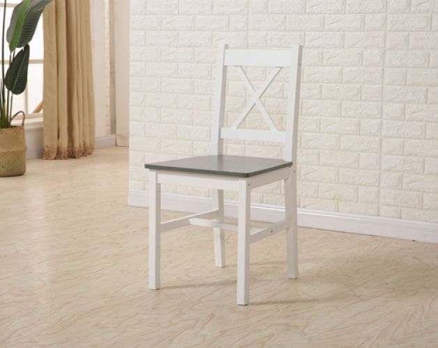 (Grey) WestWood Quality Solid Wooden Dining Table and 4 Chairs Set Kitchen - Image 5