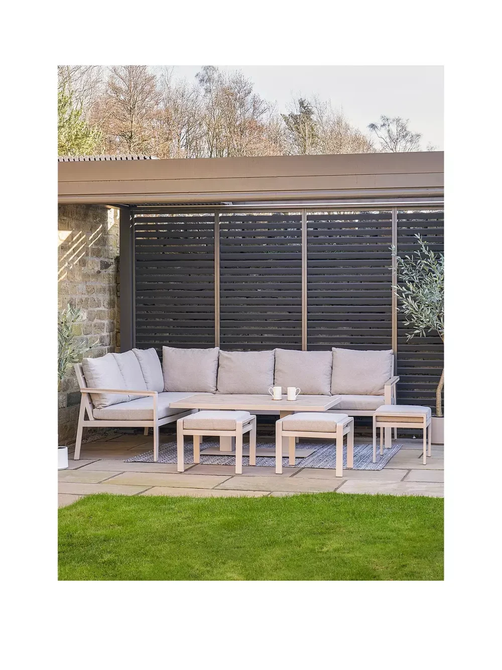 Pacific LifestyleAruba Corner Dining Set with Adjustable Table