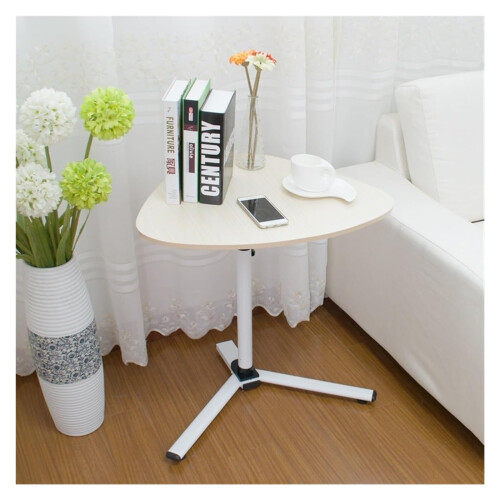 Portable Desk, Height Adjustable Standing Desk, White Maple Laptop Workstation, Mobile Computer Table for Home Office